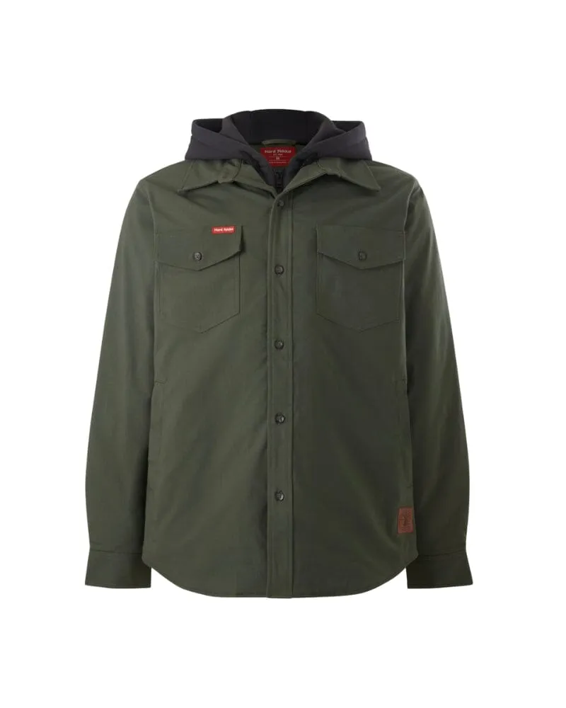 Quilted Solid Shacket - Military Green