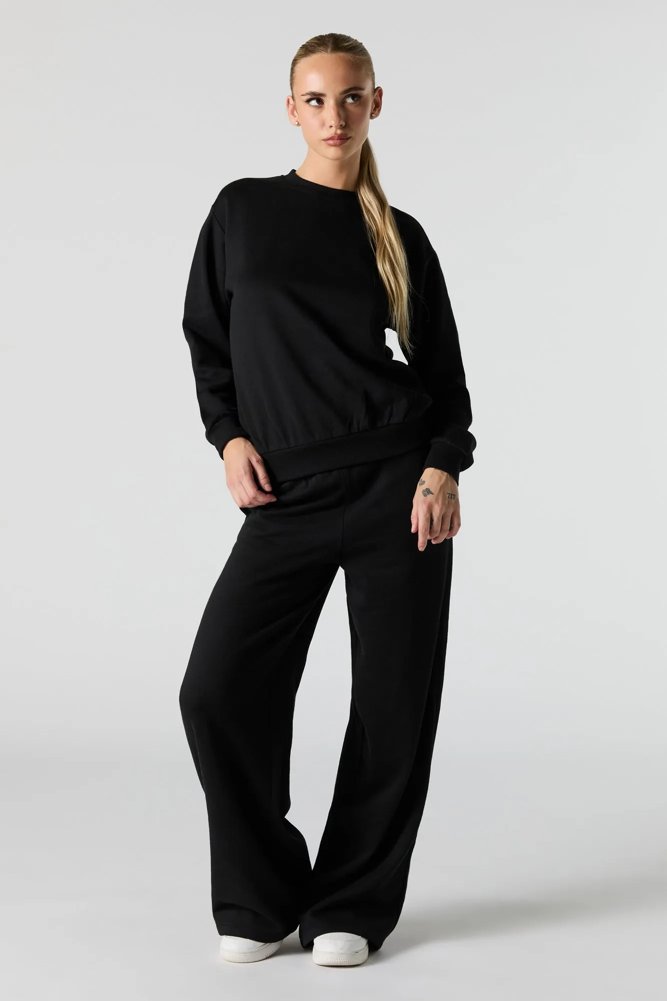 Rebel Born Graphic Fleece Wide Leg Sweatpant