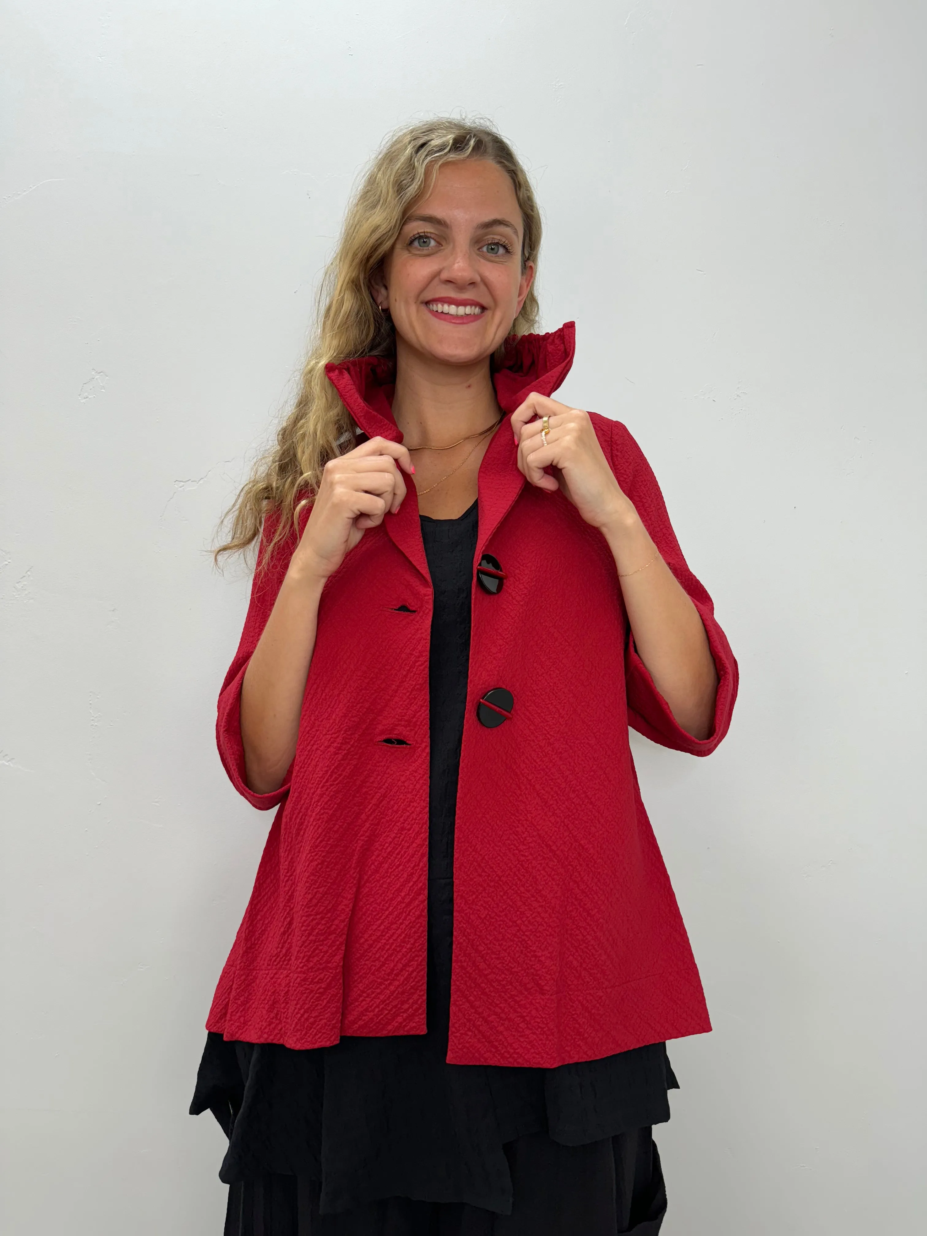 Red Button Up Jacket