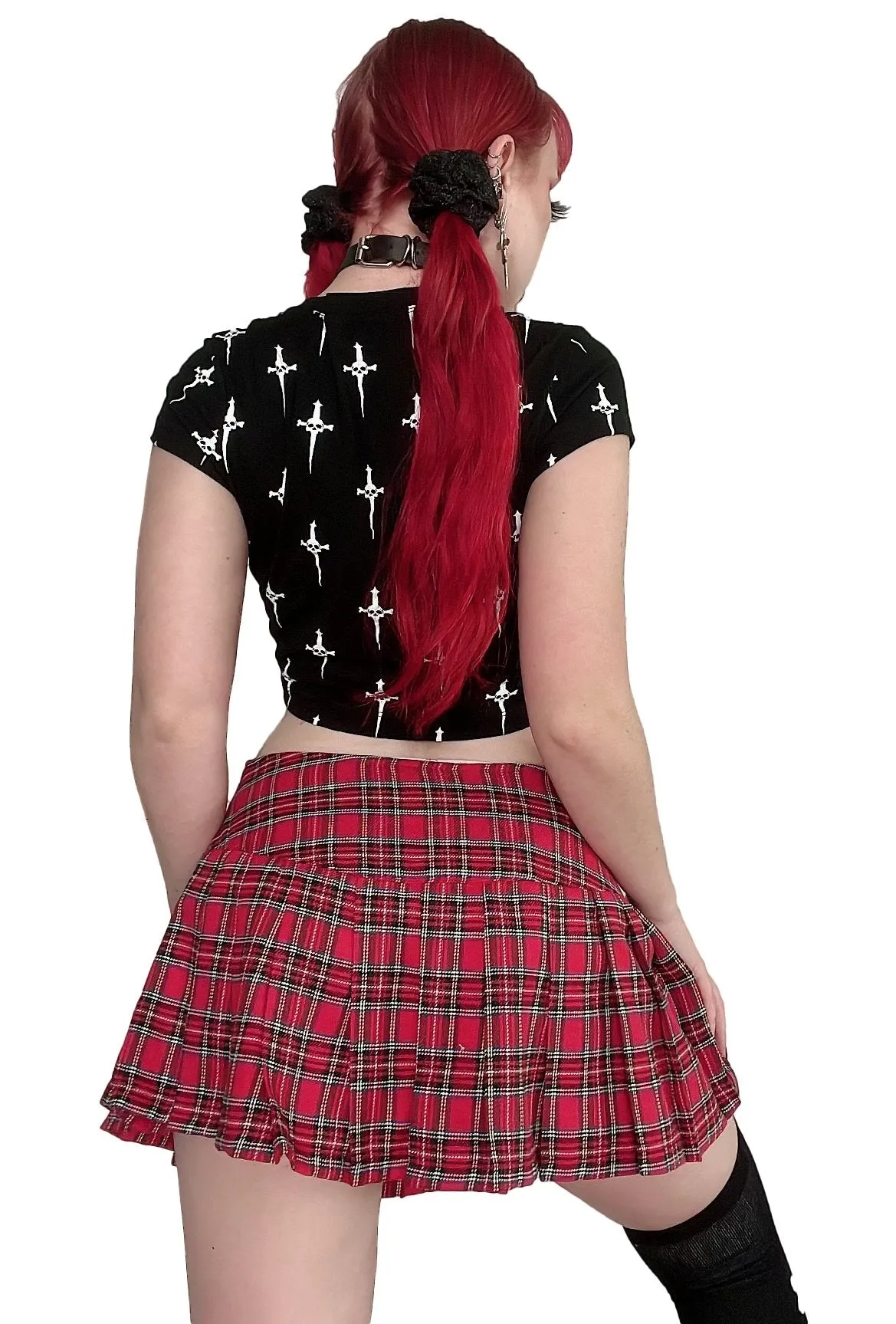 Red Plaid World's End Mini Skirt