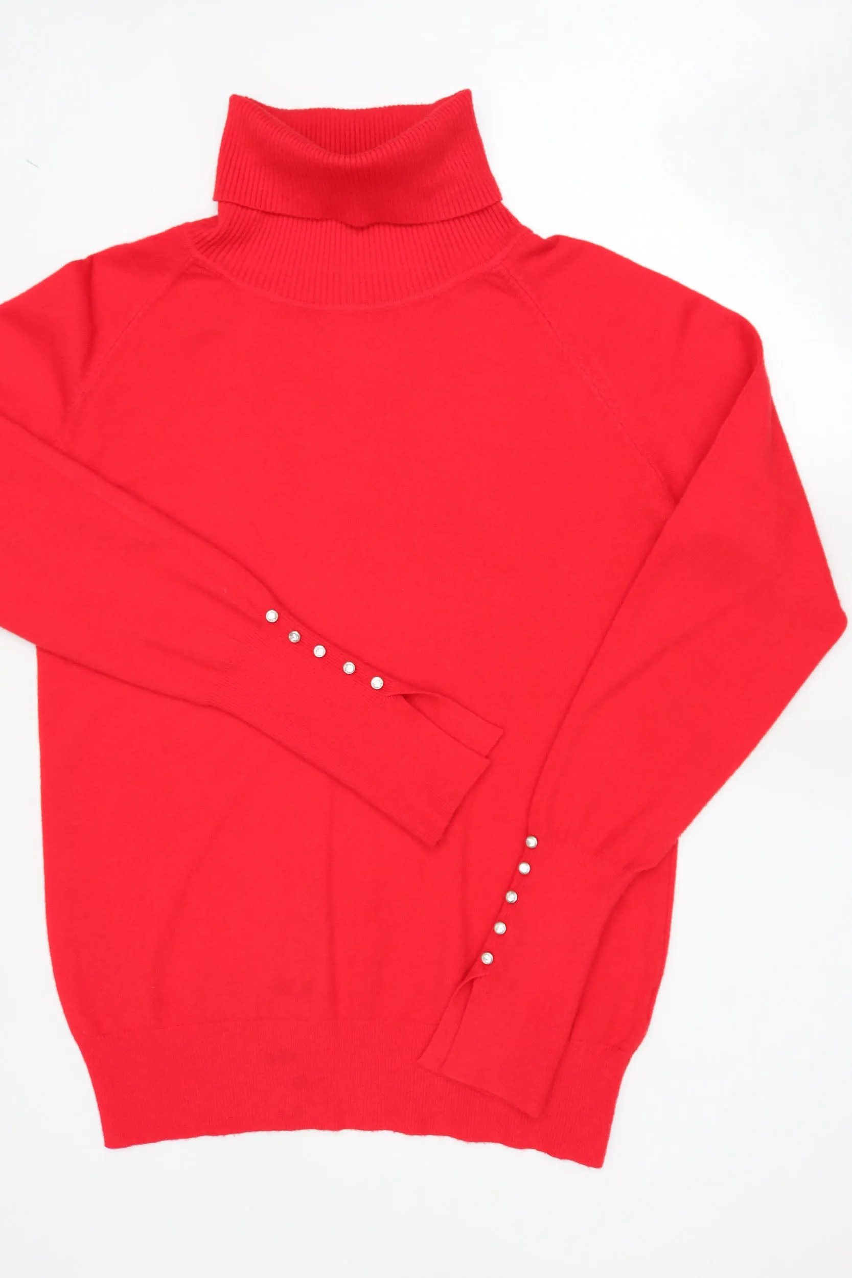 Red Turtleneck Knitted Sweater