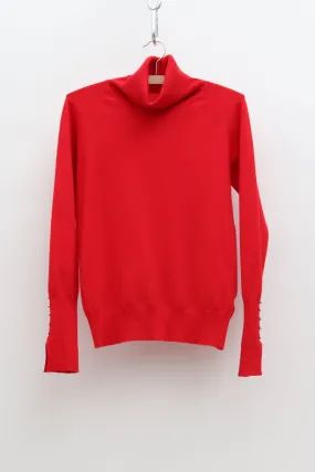 Red Turtleneck Knitted Sweater