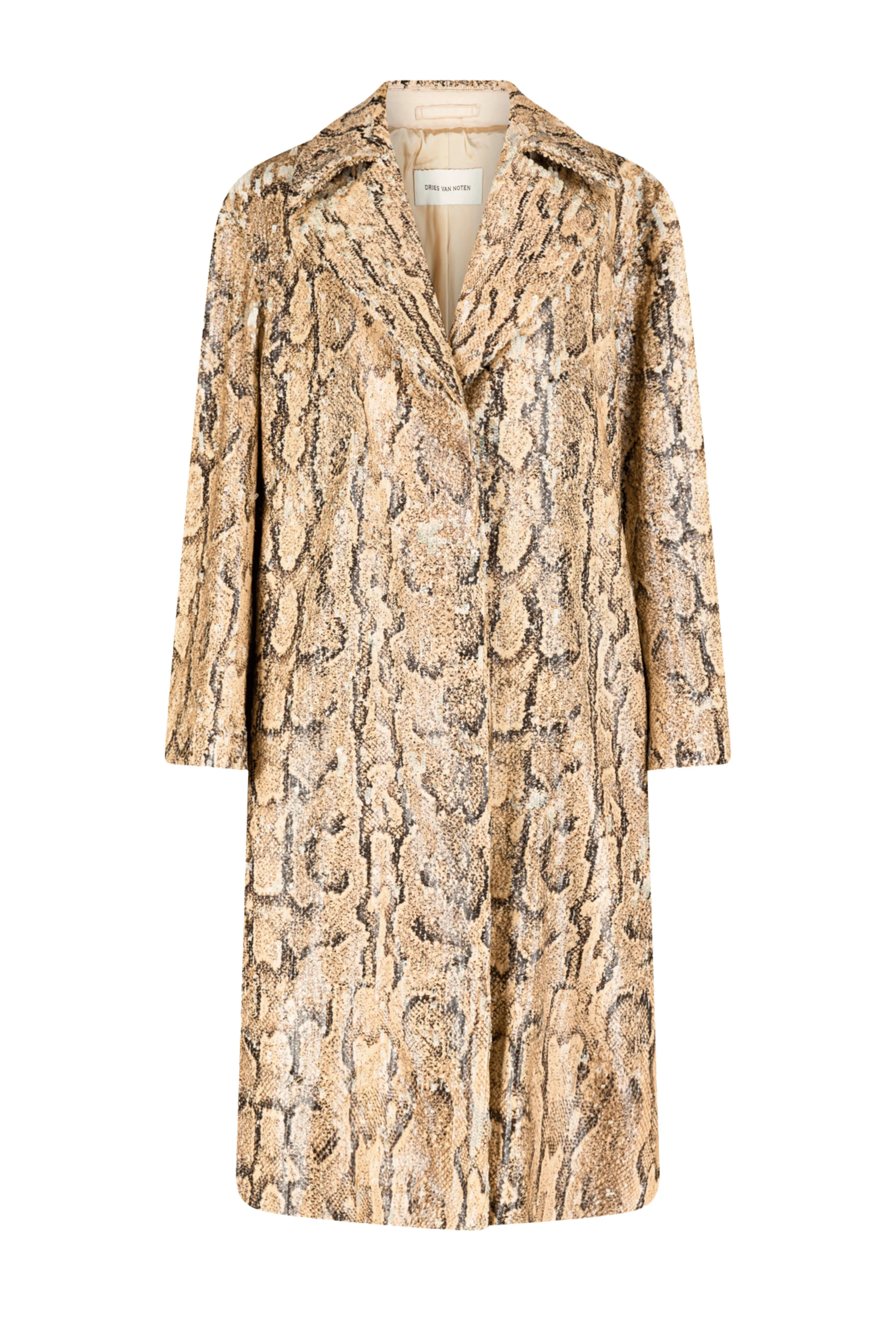 Ricca Embellished Snake Print Coat