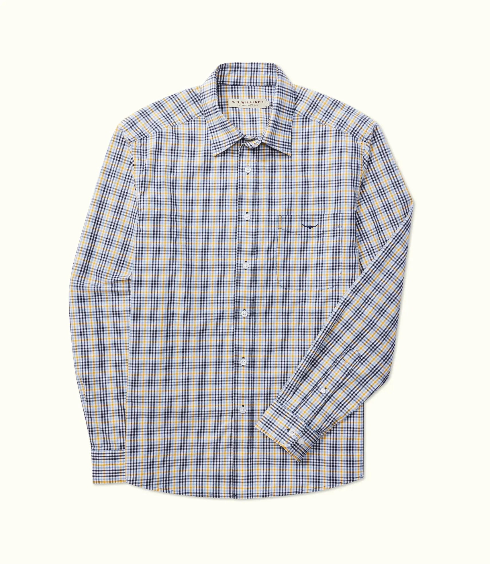 R.M.Williams - Classic Shirt - Check - Blue, Yellow & White