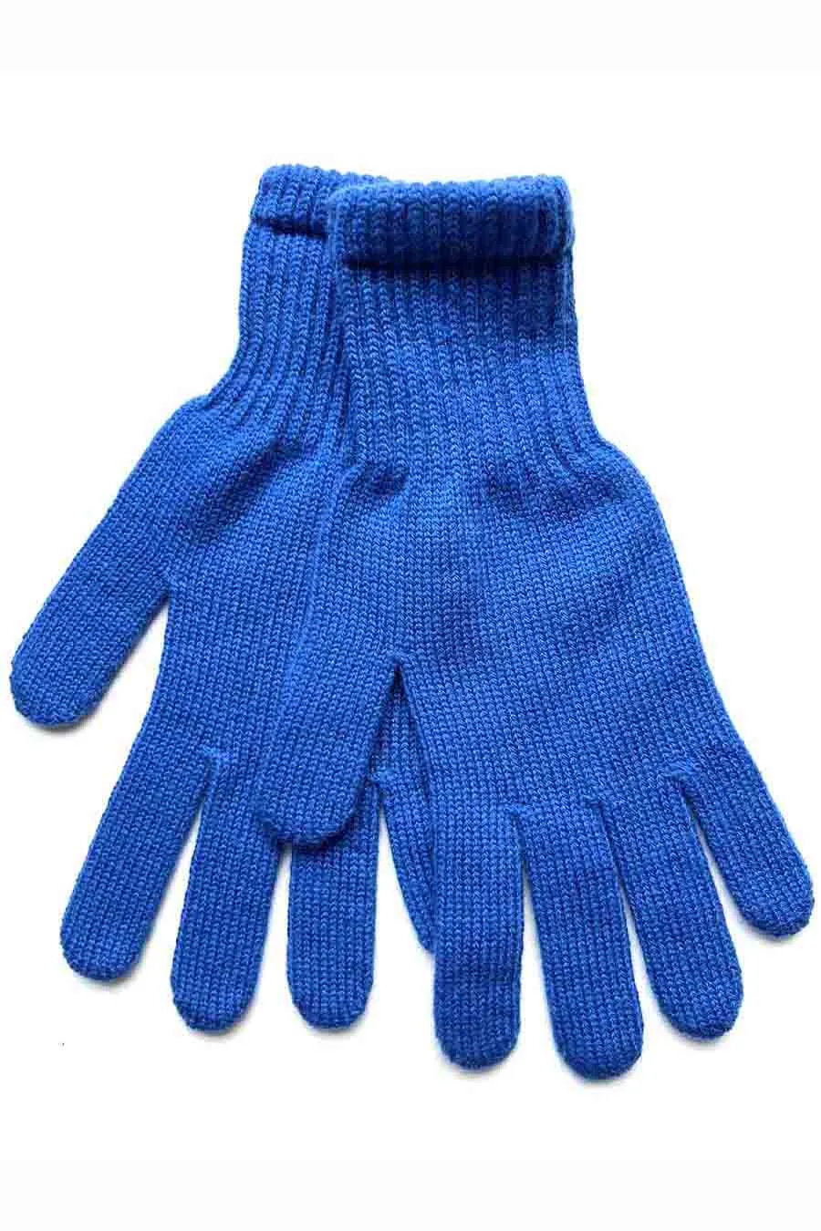 Royal blue cashmere gloves for women