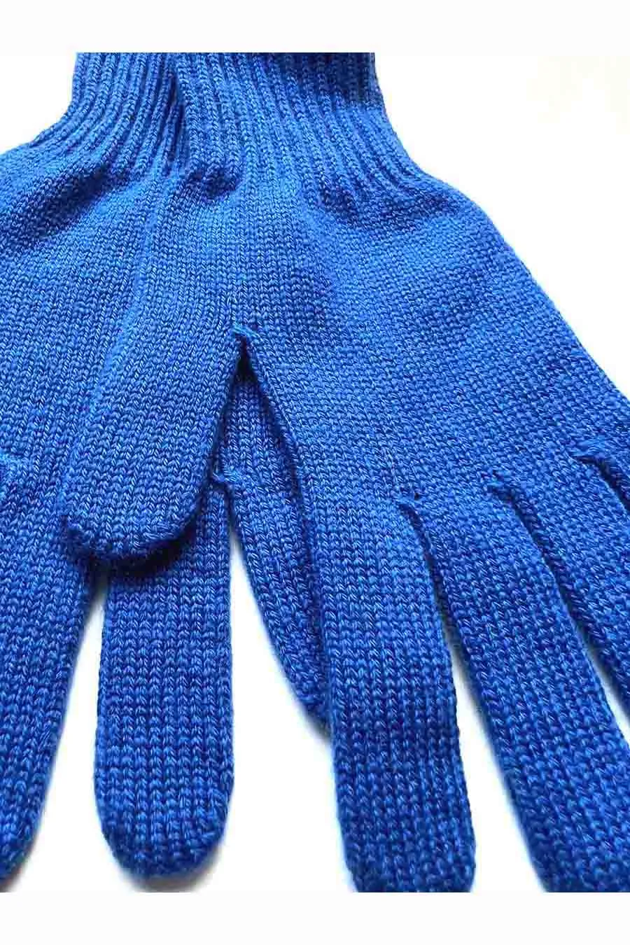 Royal blue cashmere gloves for women