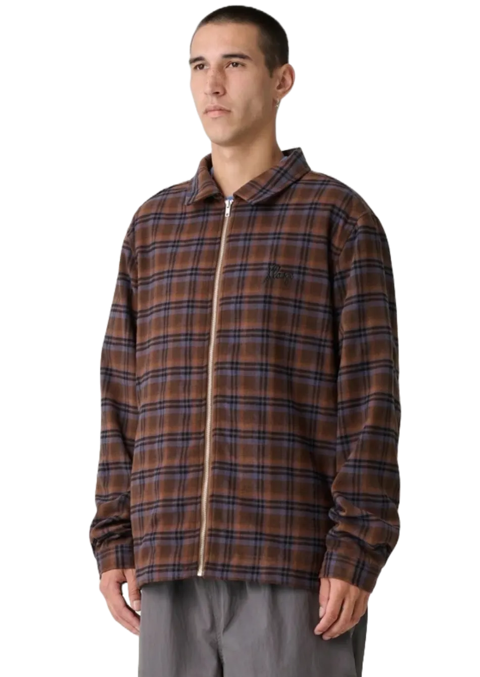 Script Zip LS Shirt Rust