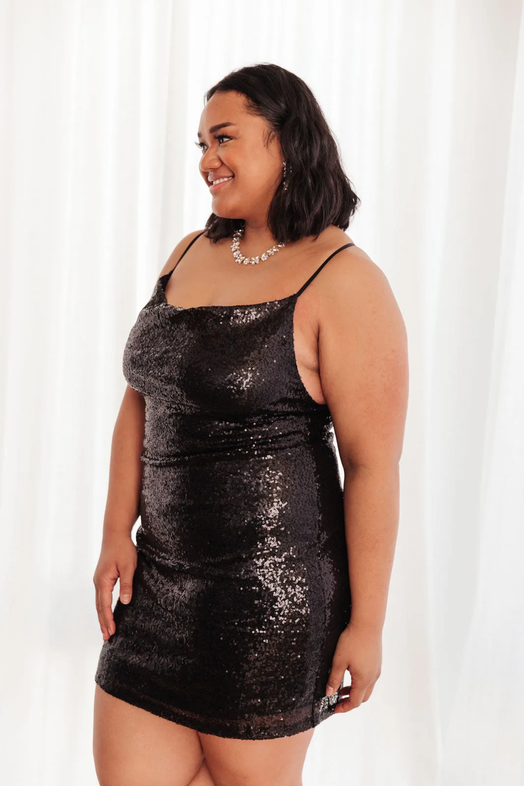 SP24- Shining in Sequins Dress in Black