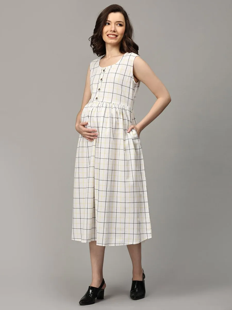 Stormy Sky Stripe Maternity and Nursing Shacket Dress