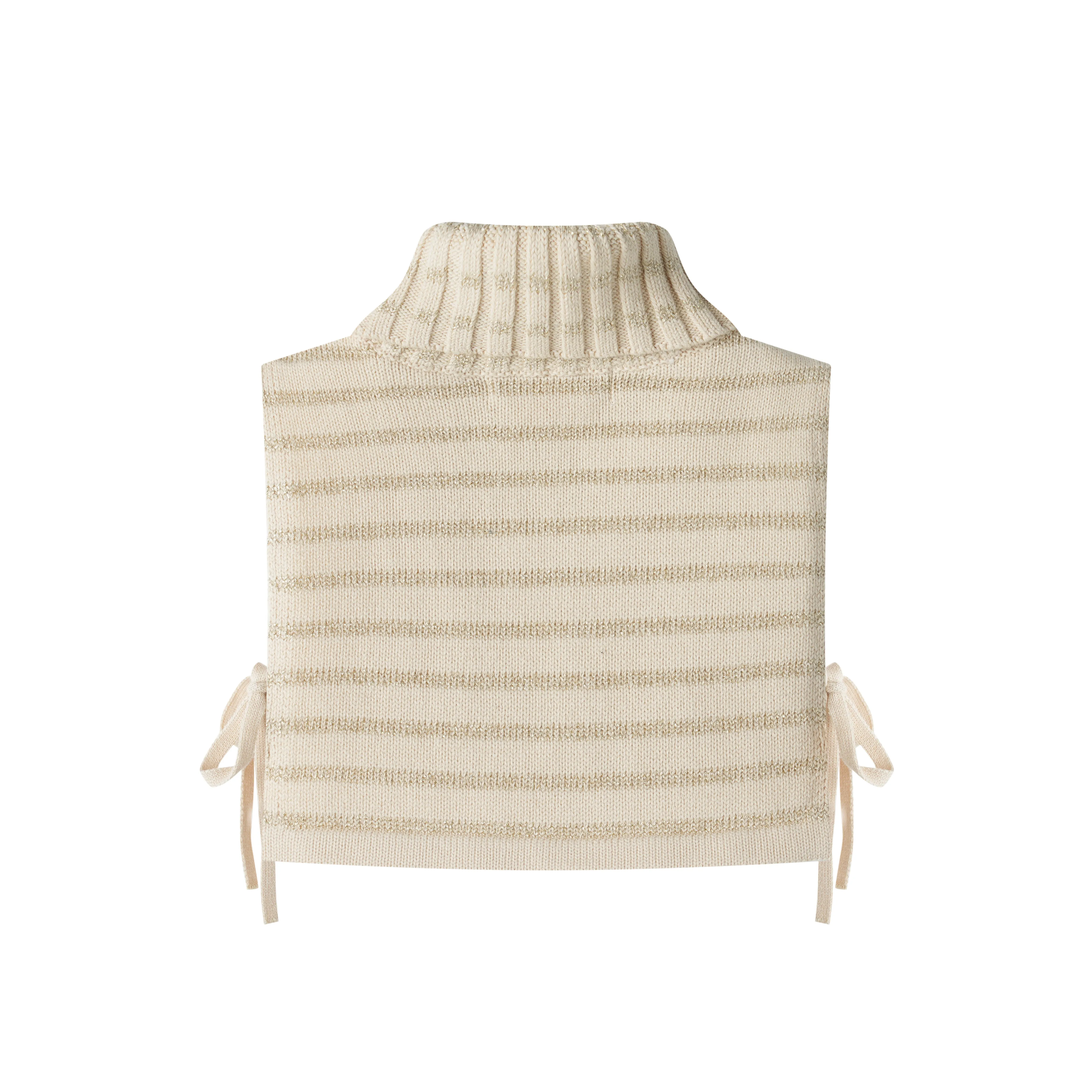 striped turtleneck collar - metallic striped