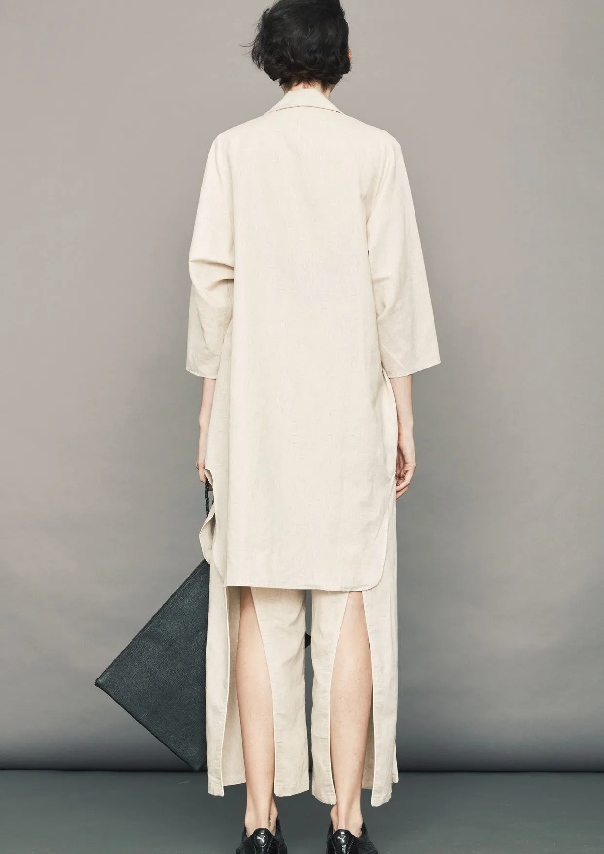 SUMMER COAT - LINEN natural white