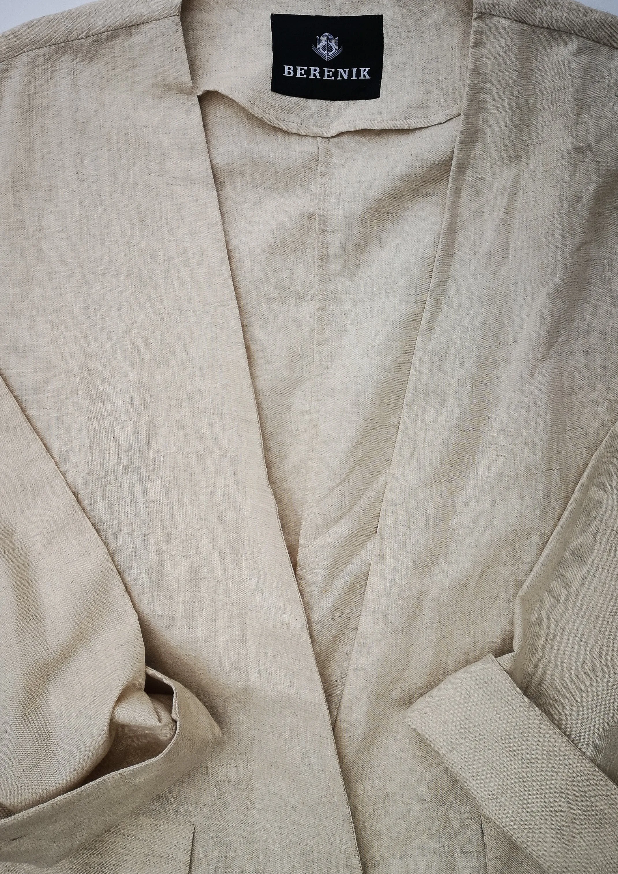 SUMMER COAT - NATURAL LINEN white