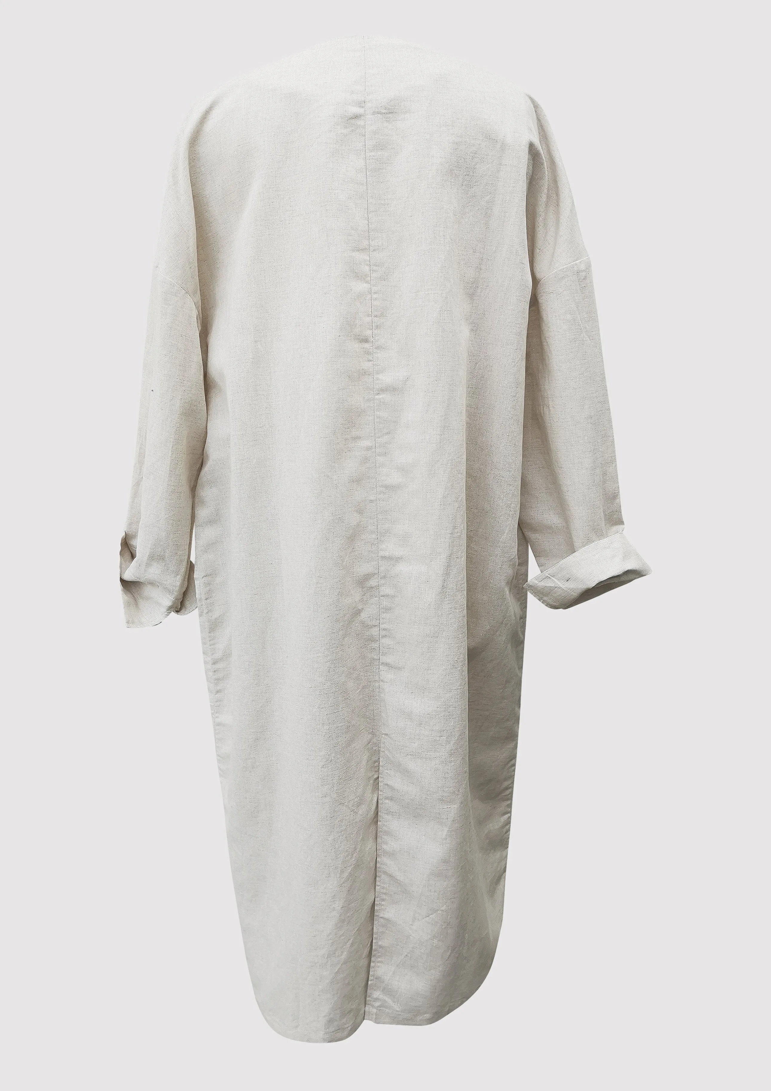 SUMMER COAT - NATURAL LINEN white