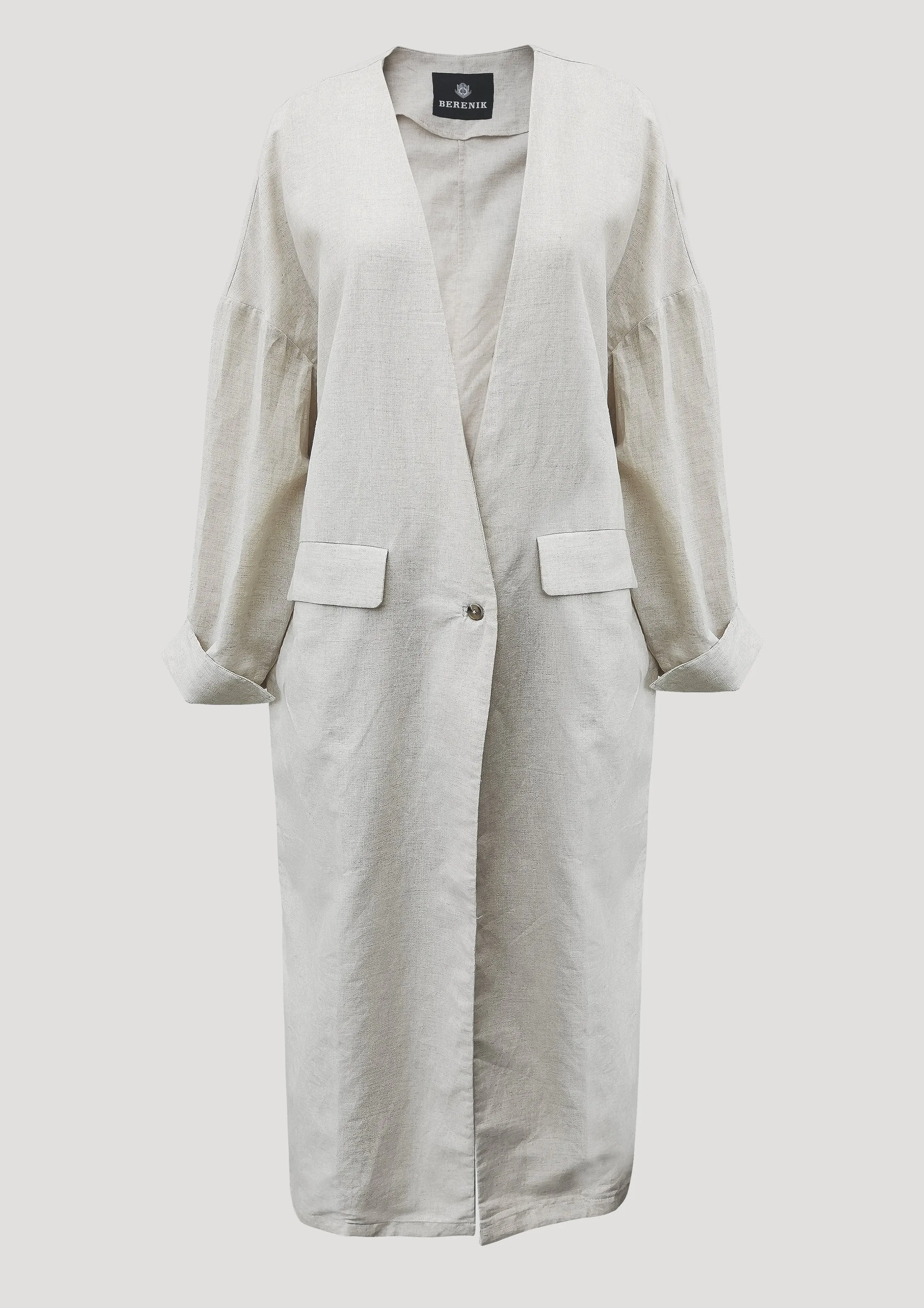 SUMMER COAT - NATURAL LINEN white