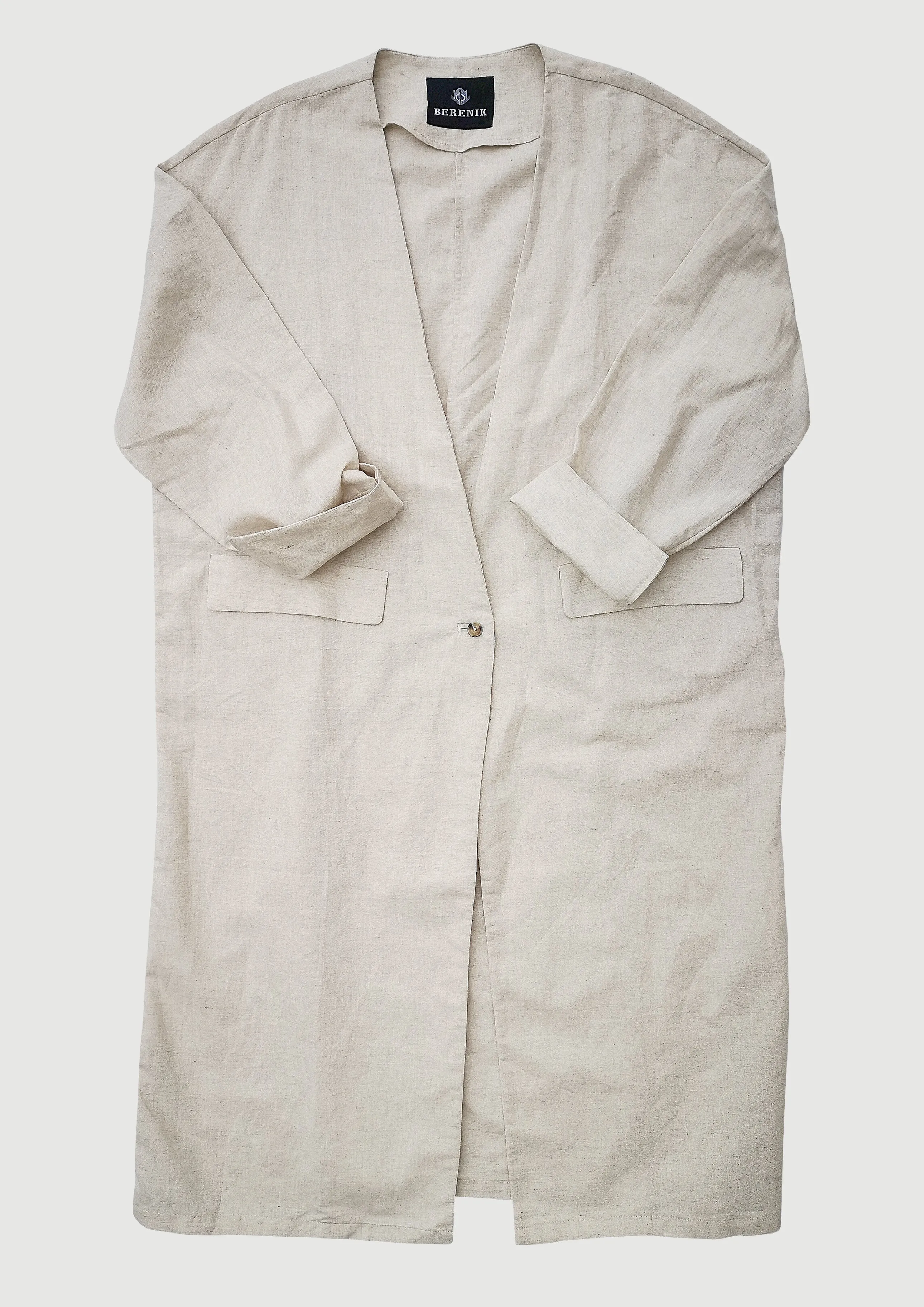 SUMMER COAT - NATURAL LINEN white