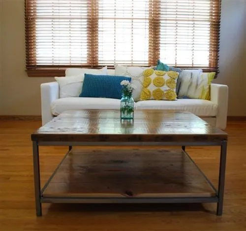 Sustainable Urban Wood and Steel Coffee Table