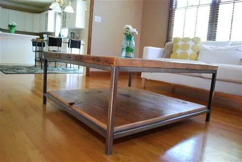 Sustainable Urban Wood and Steel Coffee Table