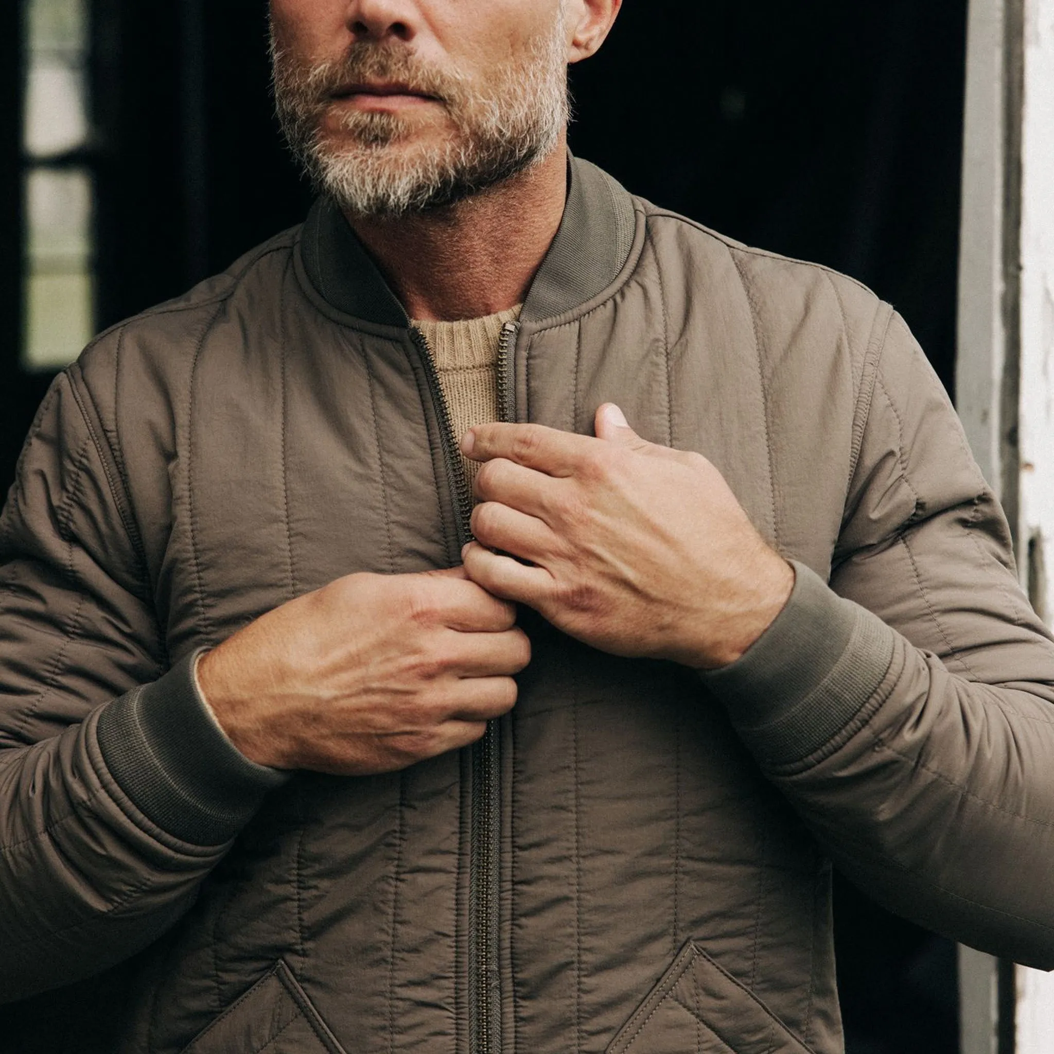 The Able Jacket in Morel Quilted Nylon