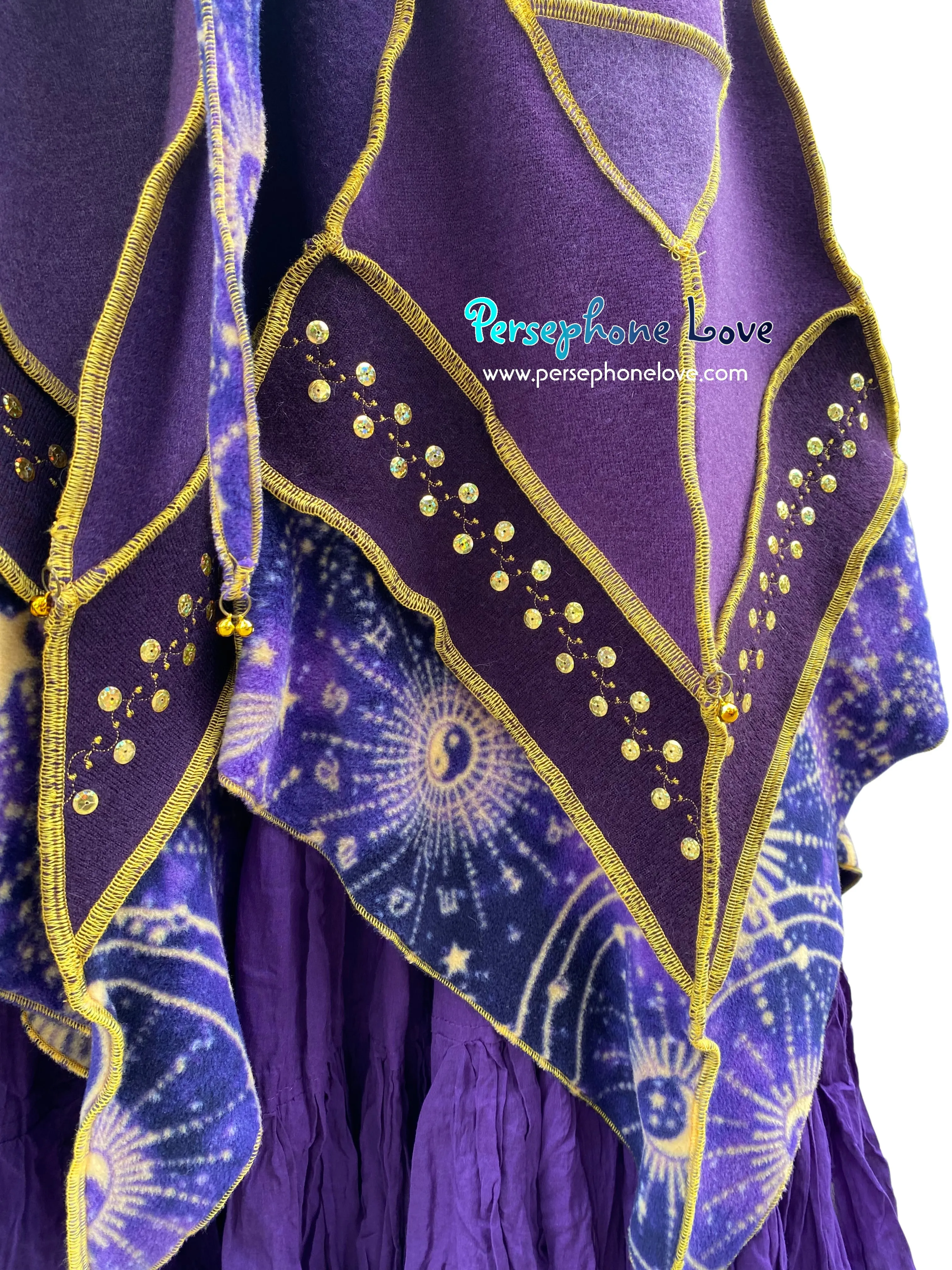 “The Bounds of the Universe” Purple pixie felted 90% cashmere/10% wool/fleece Katwise-inspired sequin sweatercoat-2576