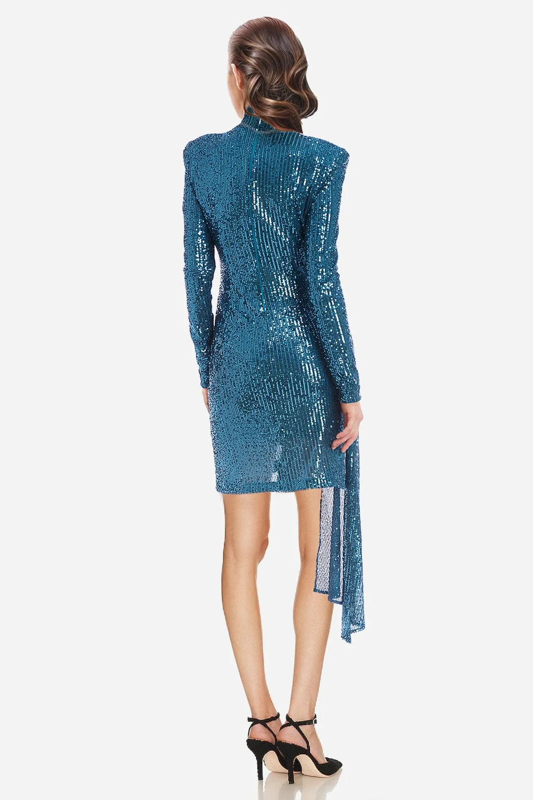 The Diana Sequin Faux Wrap Cocktail Dress