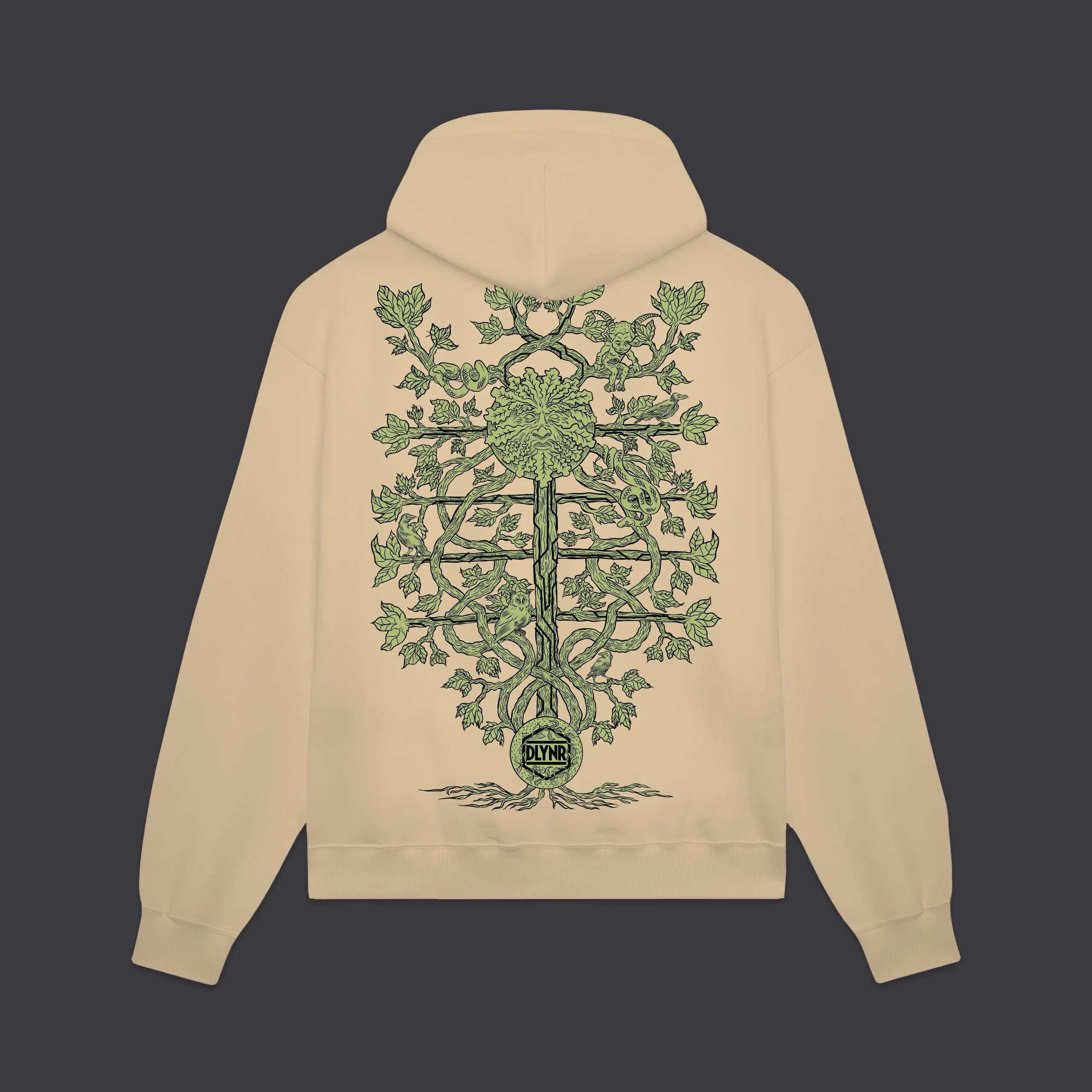 The Green Man Hoodie Beige