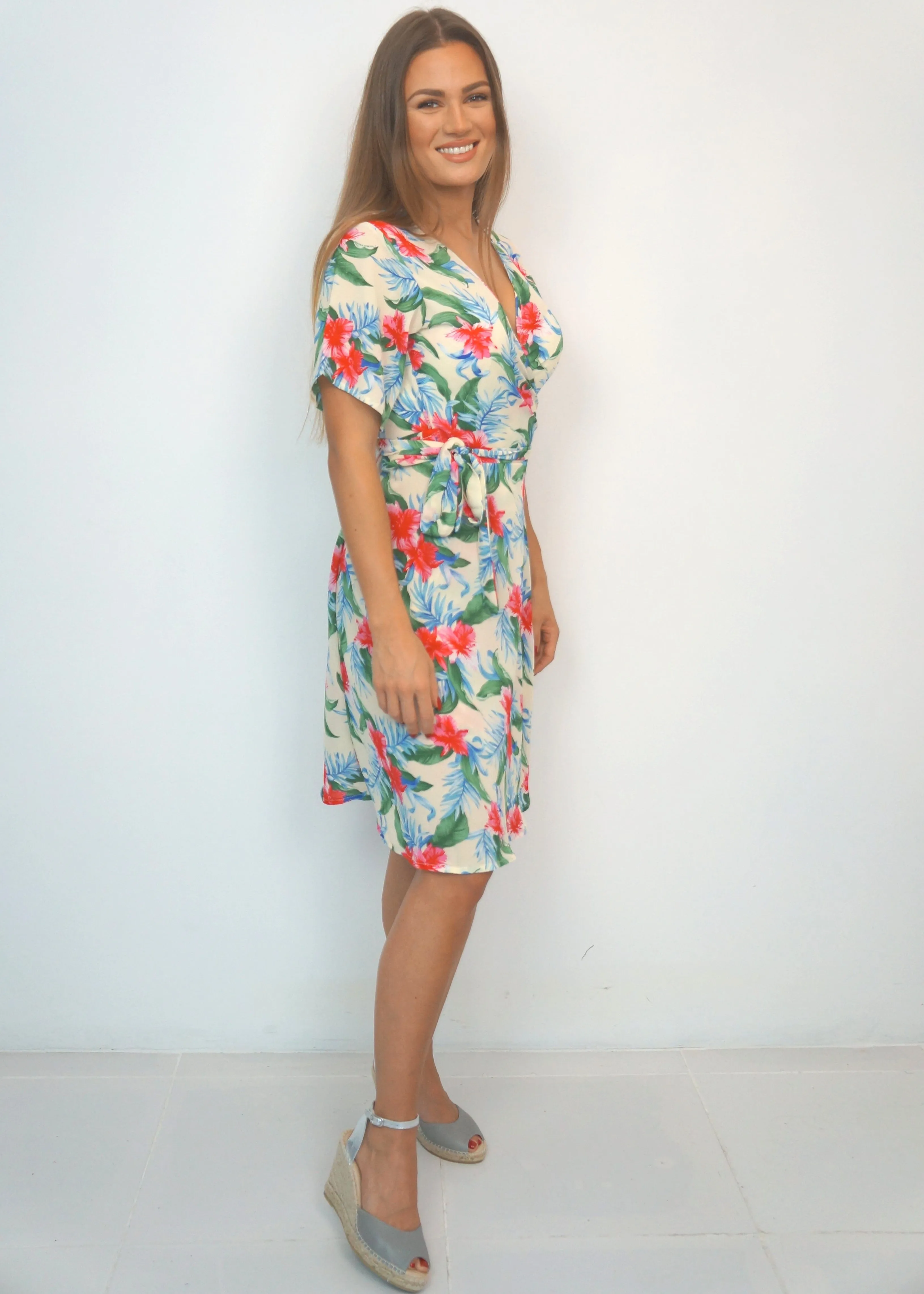 The Midi Wrap Dress - Tropical Lemonade