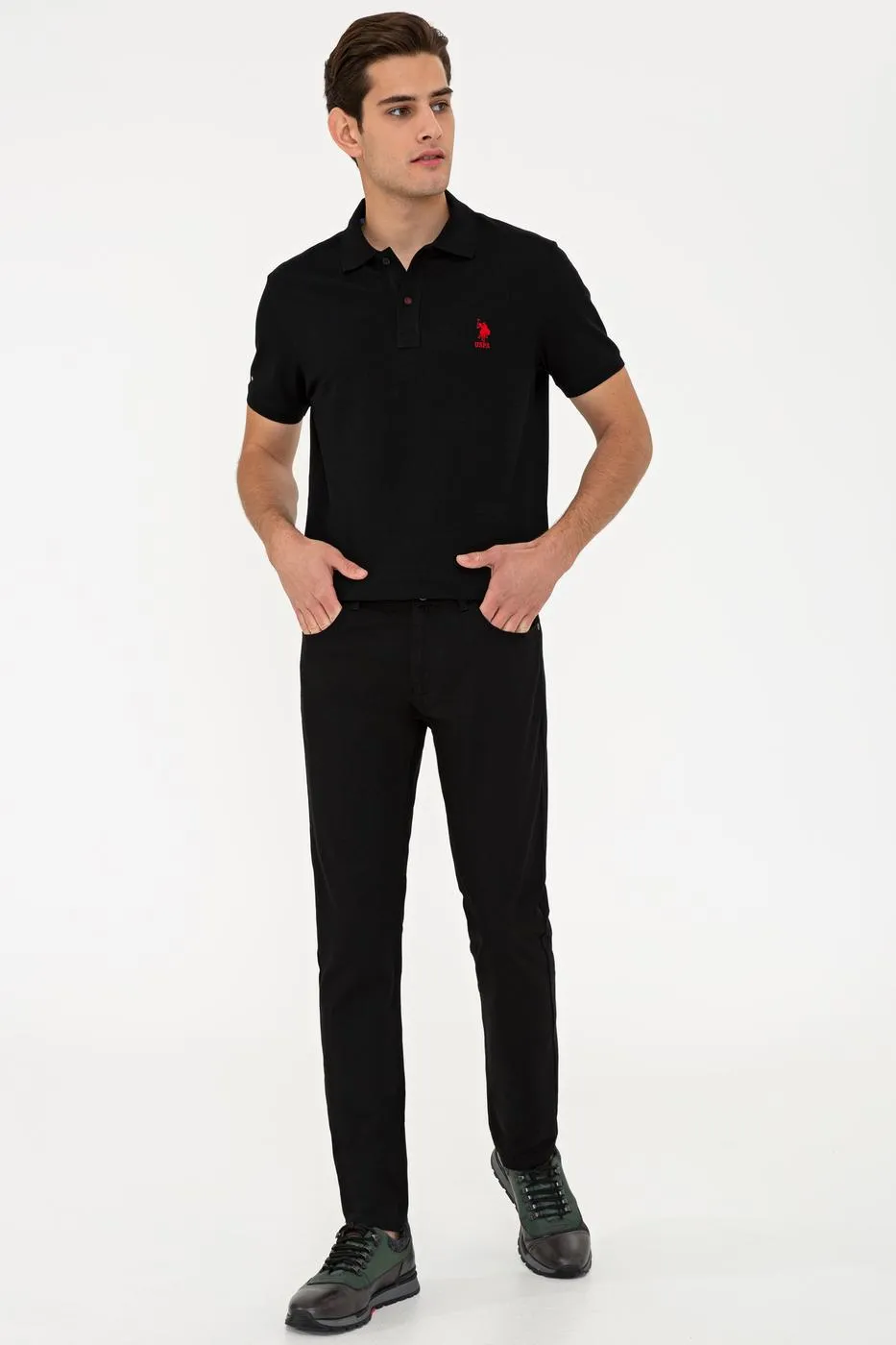 USPA Slim Straight 5-pocket Stretch Chino Pants