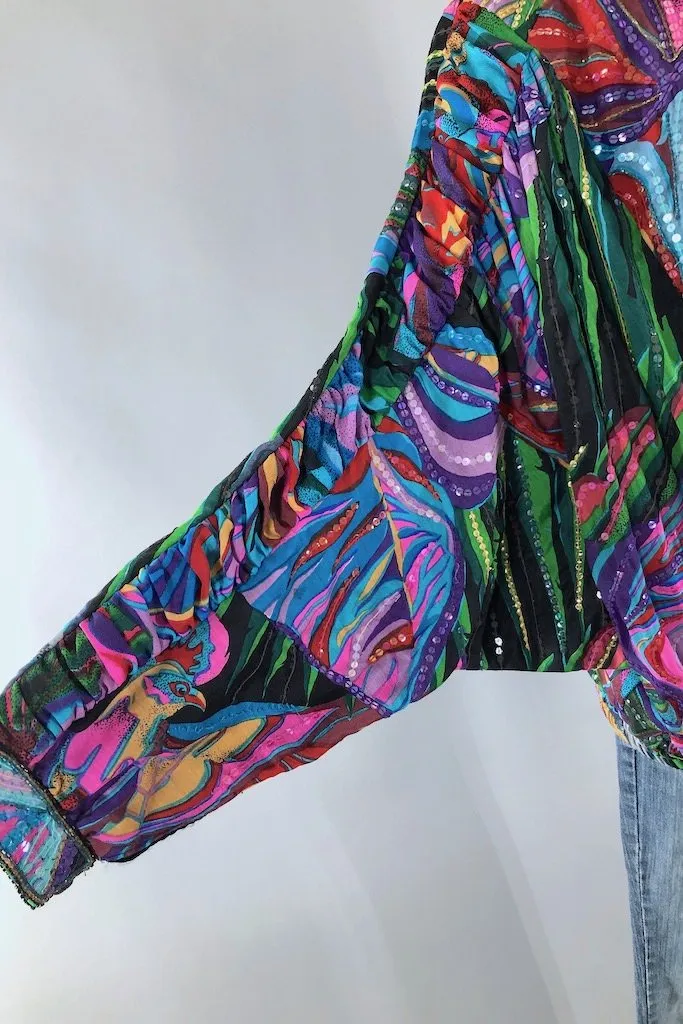 Vintage Sequined Silk Jacket