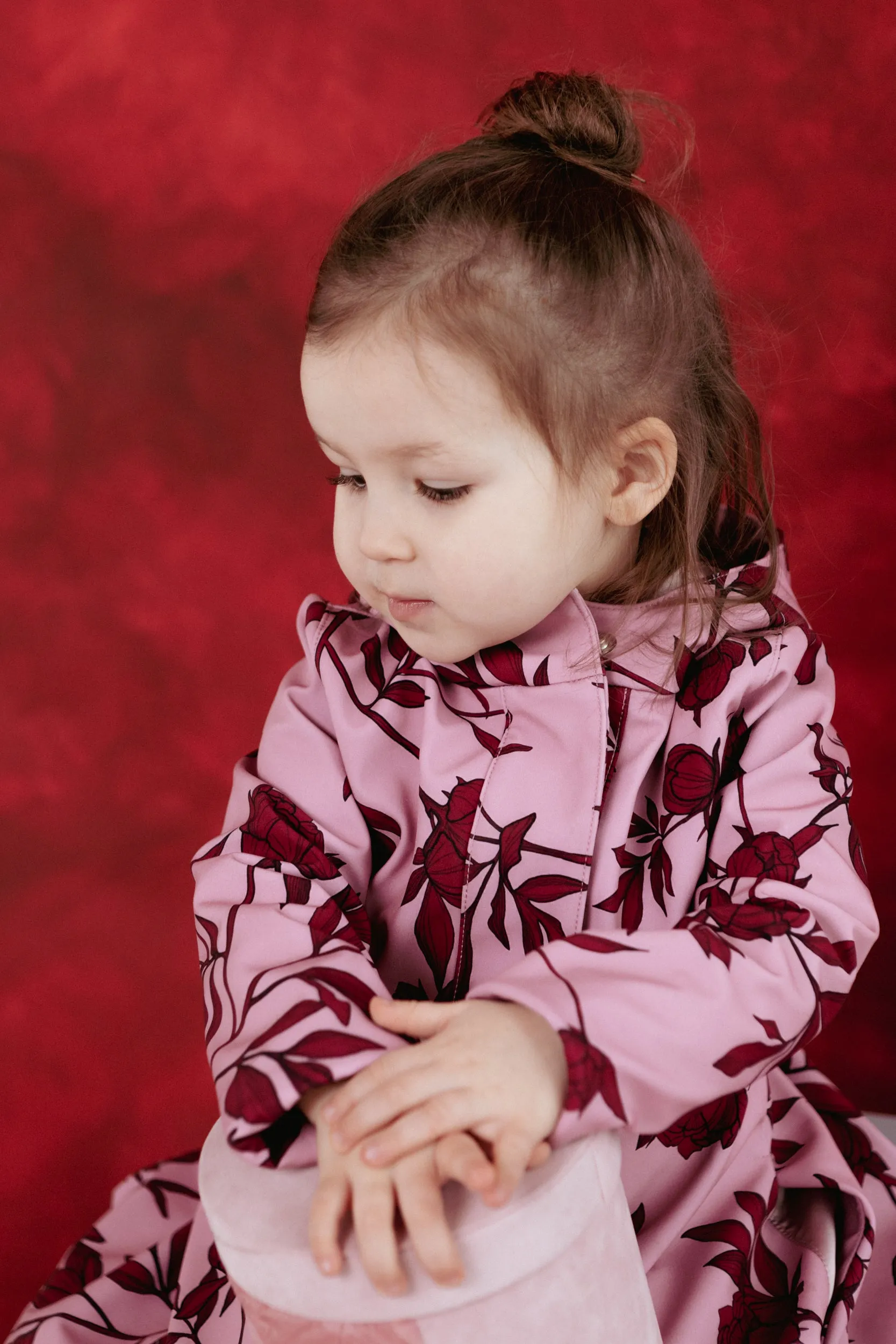 Waterproof Pink Coat for Toddler Girl | 'Peony Bloom'