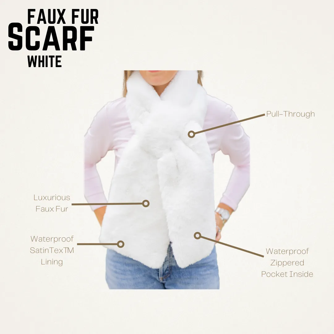 White Faux Fur Scarf