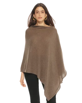 Women's Essential Pure Cashmere Poncho Brown