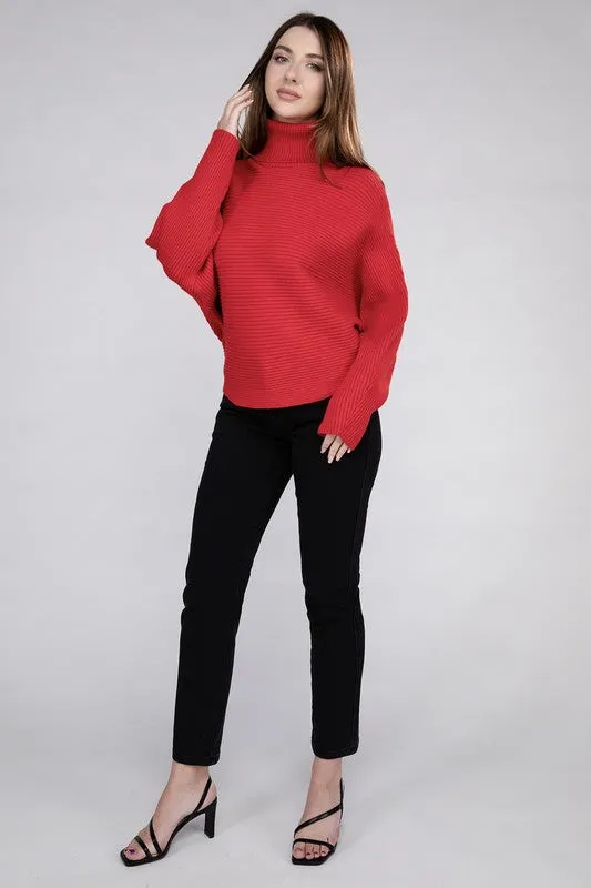 ZENANA Viscose Dolman Sleeve Turtleneck Sweater