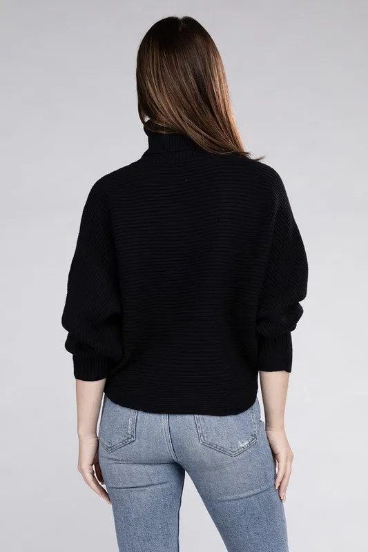 ZENANA Viscose Dolman Sleeve Turtleneck Sweater