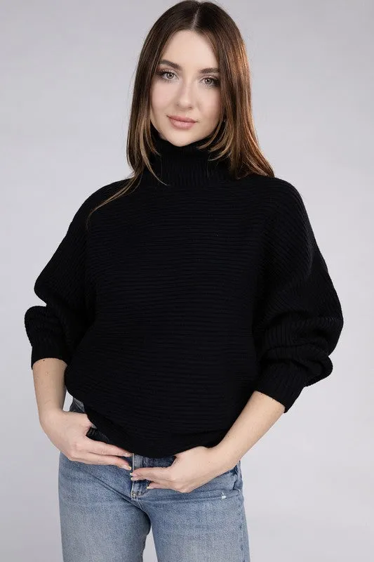 ZENANA Viscose Dolman Sleeve Turtleneck Sweater