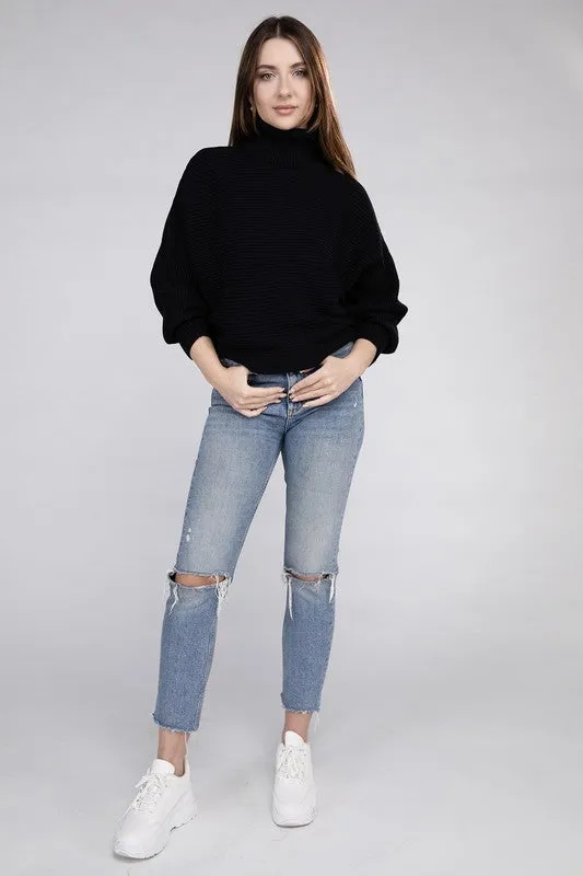 ZENANA Viscose Dolman Sleeve Turtleneck Sweater